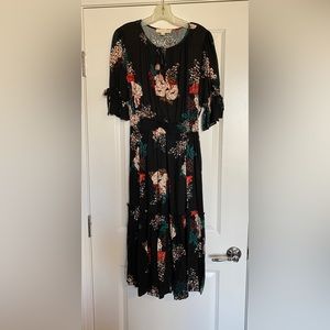 Black midi length dress